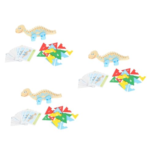 SAFIGLE 3 Sätze Puzzle-Blöcke Bodenrätsel Kleinkind-Puzzle Spielzeug für Kleinkinder Kinder rätsel Mädchenspielzeug Kinderspielzeug Dinosaurier-Puzzleblock aus Holz Puzzle für Kinder Junge von SAFIGLE