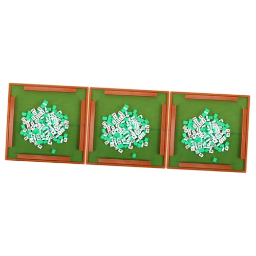 SAFIGLE 3 Sätze Reise Freizeit Mahjong kleine Fliesen Rumiwürfel-Fliesenspiel Spielzeuge Mahjong-Kit Mini-Mahjong-Spielzeug empfindlich Suite Spiel Requisiten einstellen Reisen Acryl von SAFIGLE