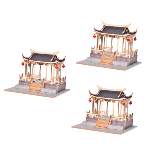 SAFIGLE 3 Sätze Spielzeug Brücke zusammengebautes Modell 3D-Puzzles aus Holz DIY-Modell chinesisches Gebäudemodell Modelle Szenenmodell Bauen Mini-Modell Handbuch Xiangzi-Brücke Papier von SAFIGLE