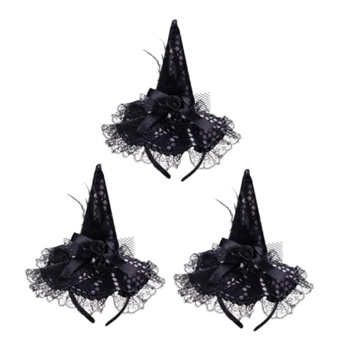 SAFIGLE 3 Stück Halloween Hexenhut Stirnband Teiliges Schwarze Spitzen Hexenhut Haarreifen mit Pailletten Stilvoller Kopfschmuck für Halloween Kostüm Cosplay und Partyaccessoire SAFIGLE 3 Stück Halloween Hexenhut Stirnband Teiliges Schwarze Spitzen Hexenhut Haarreifen mit Pailletten Stilvoller Kopfschmuck für Halloween Kostüm Cosplay und Partyaccessoire von SAFIGLE