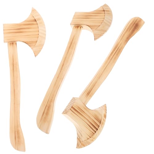 SAFIGLE 3 Stück Holz Äxte Halloween Requisiten Cosplay Accessoires für Partys und Rollenspiele für Halloween Dekoration und Kostümpartys von SAFIGLE