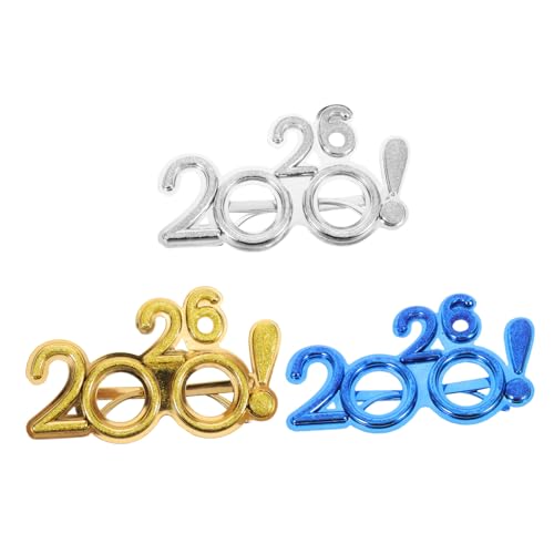 SAFIGLE 3 Stück Teiliges Silvesterbrillen aus Kunststoff mit Glitzereffekt Festliche Partybrille mit Ausrufezeichen-dekor Unisex Neujahrs-deko und Fotorequisiten für Silvesterfeier SAFIGLE 3 Stück Teiliges Silvesterbrillen aus Kunststoff mit Glitzereffekt Festliche Partybrille mit Ausrufezeichen-dekor Unisex Neujahrs-deko und Fotorequisiten für Silvesterfeier von SAFIGLE