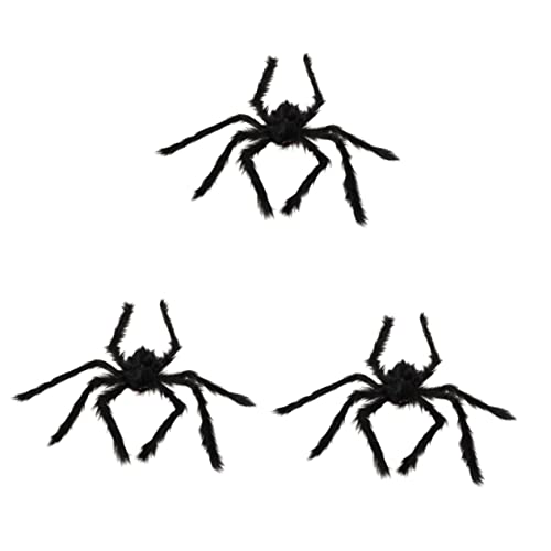 SAFIGLE 3st Plüschspinne Schwarze Spinne Plüschia Haarige Spinnen Riesenspinnen Riesige Haarige Spinne Verfolgt Pelzige Spinnenrequisiten Gruselige Spinnen Plüschtier Spinnennetz Halloween von SAFIGLE