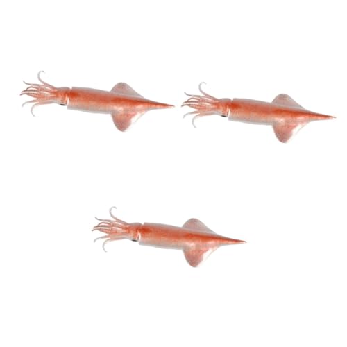 SAFIGLE 3St Meeresfrüchte- -Modell Spielzeuge Modelle Tier AKE Tintenfischerkennungsmodell Schrank schmücken Ornamente Kleiner Zubehör PVC Rosa von SAFIGLE