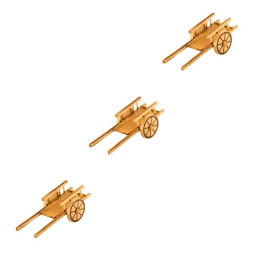 SAFIGLE 3st Trolley-Modell Kinderspielzeug Minispielzeug Für Kinder Holzboot Mini-Wagen-dekor Miniaturdekoration Mini-einkaufswagen Miniwagen Modelle Hölzern Klein Möbel von SAFIGLE