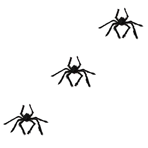 SAFIGLE 3St Spinnenspielzeug Streich Halloween-haarige Spinne Riesenspinne großer Spinnenplüsch Ornament Spukhaus-Requisite Plüschspinne behaart Requisiten Spinne Dekorationen von SAFIGLE