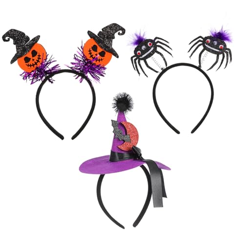 SAFIGLE 3Stücke Halloween Stirnbänder Vielseitige Haaraccessoires mit Spinnen Hexenhut und Kürbis für Kostümpartys Langlebig und Passend für Altersgruppen SAFIGLE 3Stücke Halloween Stirnbänder Vielseitige Haaraccessoires mit Spinnen Hexenhut und Kürbis für Kostümpartys Langlebig und Passend für Altersgruppen von SAFIGLE