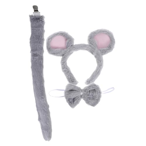SAFIGLE 3Stücke Teiliges Mäuseohren Stirnband Set für Erwachsene Weiches Plüsch Kostümzubehör mit Fliege für Halloween Cosplay und Partys SAFIGLE 3Stücke Teiliges Mäuseohren Stirnband Set für Erwachsene Weiches Plüsch Kostümzubehör mit Fliege für Halloween Cosplay und Partys von SAFIGLE