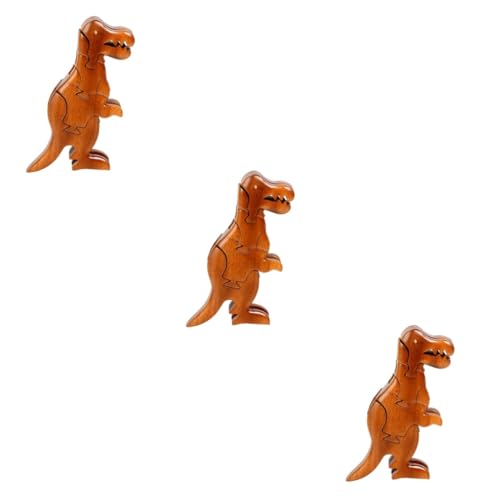 SAFIGLE 3st Holzpuzzle Holziges Spielzeug Holzspielzeug 3D-Puzzle 3D-rätsel Dinosaurier-Spielzeug Zusammenbauen Dinosaurierspielzeug Auseinander Nehmen Suite Tier Kind Hölzern von SAFIGLE