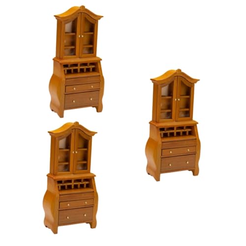 SAFIGLE 3st Mini-puppenhaus Modelle Bücherregale Mini-bücherregal Möbel Miniatur-bücherregal Aus Holz Miniatur Vitrine Aus Holz Miniatur-Dinge Kind Zubehör Schrank Huanghuali-Holz von SAFIGLE