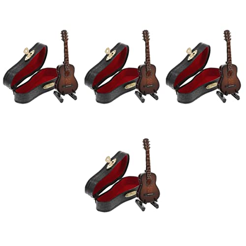 SAFIGLE 4 Sätze Gitarrenmodell Miniatur Gitarre Mini-Spielzeug Klassische Gitarre Classical Guitar Musikinstrumente Modelle Miniaturdekoration Miniatur-Gitarren-Dekor Kind von SAFIGLE