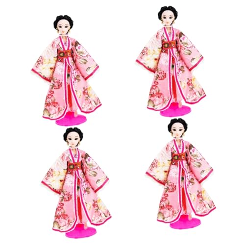 SAFIGLE 4 Stück Chinesische Orientalische Puppe Mädchen-Kokeshi-Puppe Prinzessin-Statue Cupcake-Topper Zum Geburtstag Kokeshi-Spielzeug Asiatische Geisha-Puppe Schuh Empfindlich Kind Stoff von SAFIGLE