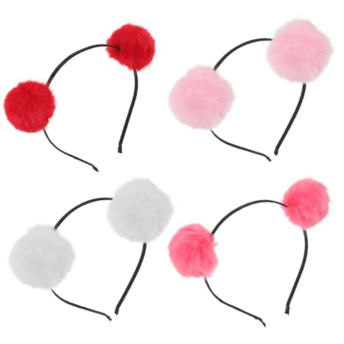 SAFIGLE 4 Stück Fuzzy Ball Katzenohren Stirnband für Hübsches Haarschmuck Accessoire Wassermelone Rot und Weiß für Partys und Cosplay SAFIGLE 4 Stück Fuzzy Ball Katzenohren Stirnband für Hübsches Haarschmuck Accessoire Wassermelone Rot und Weiß für Partys und Cosplay von SAFIGLE