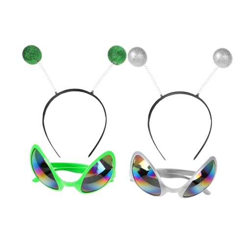 SAFIGLE 4 Stück Linsenkupplung Set Halloween-Alien-Brille Alien verkleiden sich Halloween- Gläser sehen Rave Alien-Stirnband und Schutzbrille Alien-Brillenmasse Metall SAFIGLE 4 Stück Linsenkupplung Set Halloween-Alien-Brille Alien verkleiden sich Halloween- Gläser sehen Rave Alien-Stirnband und Schutzbrille Alien-Brillenmasse Metall von SAFIGLE