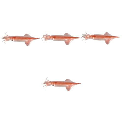 SAFIGLE 4 Stück Meeresfrüchte- -Modell Spielzeuge Tier Simulations- -Verzierung kleine Tintenfischdekoration Schrank Anderes simuliertes Essen Puppe Ornamente Zubehör von SAFIGLE