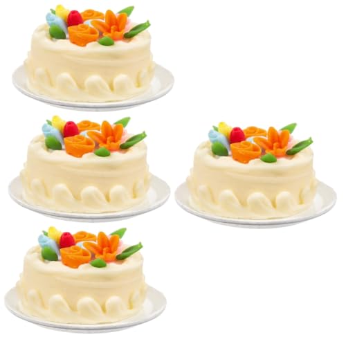 SAFIGLE 4 Stück Mini-Cupcakes Miniatur-puppenhaus-Kuchen Miniatur-lebensmittelspielzeug Tu So, Als Würdest Du Kuchen Spielen Gefälschtes Lebensmittelmodell Harz Nachtisch Pappbecher von SAFIGLE