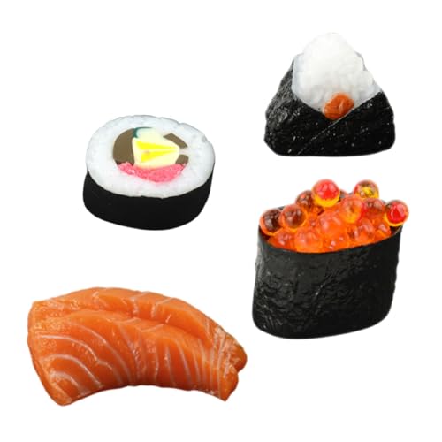 SAFIGLE 4 Stück Simulation Lebensmittelmodell Bogus küchendekoration ad lebensechtes Lebensmittelmodell Susi-Anzeige gefälschtes Sushi-Modell gefälschtes Japanisches Sushi von SAFIGLE