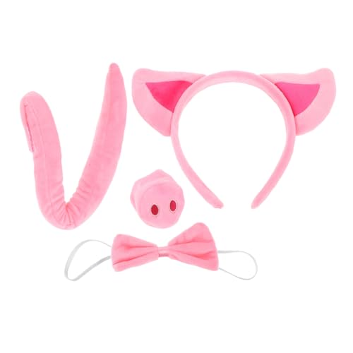 SAFIGLE 4 Stück Teiliges Schwein Kostüm Set mit Plüsch-ohren Stirnband Schweinenase Fliege Leichtes Bequemes Cosplay Zubehör für Halloween Karneval Party SAFIGLE 4 Stück Teiliges Schwein Kostüm Set mit Plüsch-ohren Stirnband Schweinenase Fliege Leichtes Bequemes Cosplay Zubehör für Halloween Karneval Party von SAFIGLE