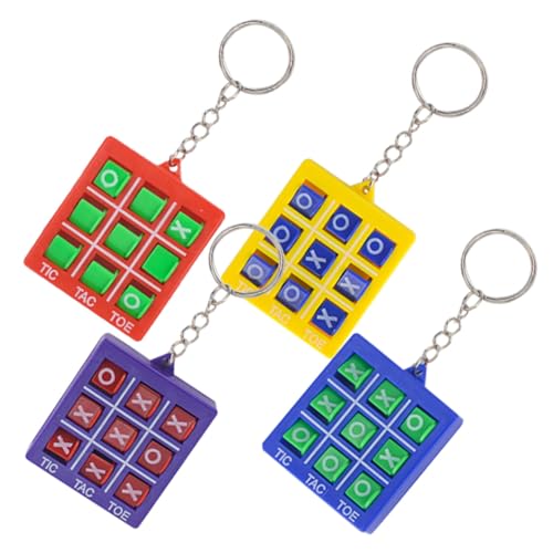 SAFIGLE 4 Stück Toe-Spielzeug partygeschenke für kinder Partygeschenk für Kinder hängend Schachbrett Spiel Schach Schlüsselbund rotieren Schlüsselanhänger Plastik von SAFIGLE