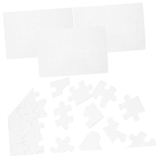 4 Stück Wärme übertragungs Puzzle DIY Puzzle personalisiertes Puzzle Thermodruck-Puzzle Kunstpuzzle gehirntraining personalisierte Puzzle Perlmutt Spielzeug leer Kind Papier Weiß von SAFIGLE
