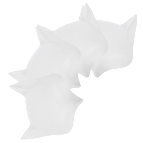 SAFIGLE 4 Stück Weiße DIY Fuchsmaske für Erwachsene Leichte Glatte Kanten Blanko Face Mask Augen für Halloween Cosplay Maskerade und Party Kostümzubehör von SAFIGLE