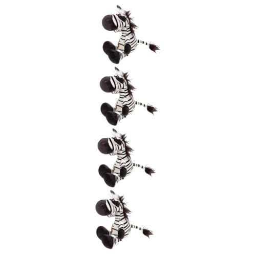 SAFIGLE 4 Stück Zebra-Puppe Zebra-Spielzeug Hundespielzeug Welpen Stofftier Plüschtiere Welpen Kuscheltiere Welpenspielzeug Dschungeltiere Plüschkissen Kind Pp Baumwolle Modell Gemütlich von SAFIGLE