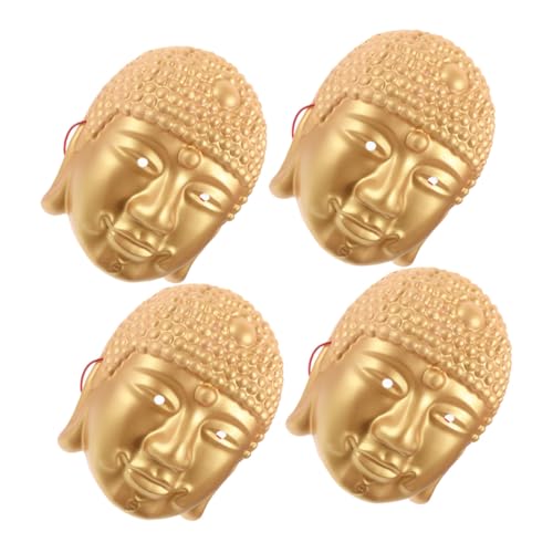SAFIGLE 4 Stücke Teiliges Buddha-gesichtsmaske Leichte und Atmungsaktive Cosplay-masken für Halloween Karneval Maskerade und Buddhistische Kulturveranstaltungen Vielseitig für Kostümpartys von SAFIGLE