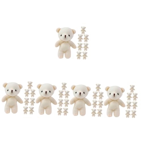SAFIGLE 40 Stk Bärenanhänger Plüschfigurenspielzeug Spielzeuge Statue Schlüsselbund Wohnaccessoire Mini-bären-dekor Mini-bär-hängeanhänger Cartoon-bär Weiß Tier Pp Baumwolle Multifunktion von SAFIGLE