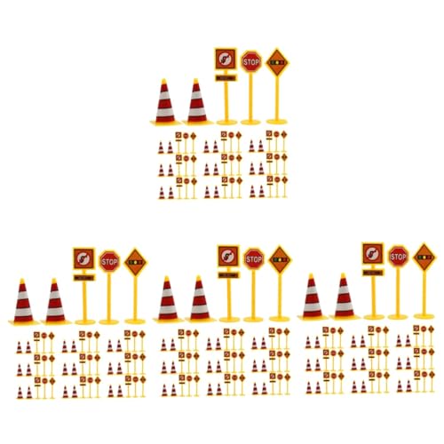 SAFIGLE 40 Sätze Zeichendekoration Geburtstagskuchen Schilder für Verkehrsschranken Autos Spielzeug Embleme Mini-Verkehrszeichen-Spielzeug Spielzeug Straßenschild Spielzeug Wagen Ampel von SAFIGLE