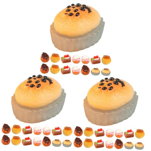 SAFIGLE 45 STK Minikuchen Nachspeisen Obstkuchen Spielzeuge Kuchen aus dem Puppenhaus Mini- -Rollenspiel Miniatur-Dessertmodell Brot Requisiten Lebensmittel Dekorationen schmücken Harz von SAFIGLE