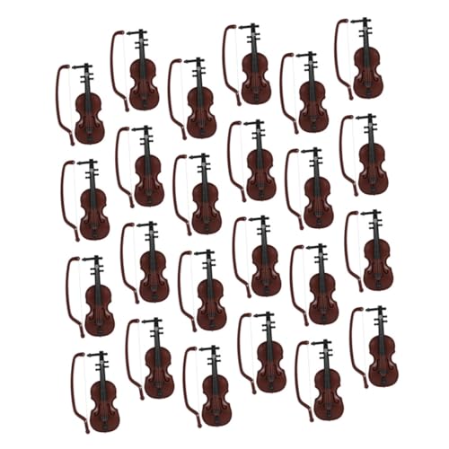 SAFIGLE 48 Sätze Mini-Geige Spielzeug für Kinder Sachen Musikinstrumente Christbaumschmuck Modelle Mini-Bastelgeige Miniatur-Geige Holzmaserung Spielzeugzimmer Zubehör Violine Dekorationen von SAFIGLE