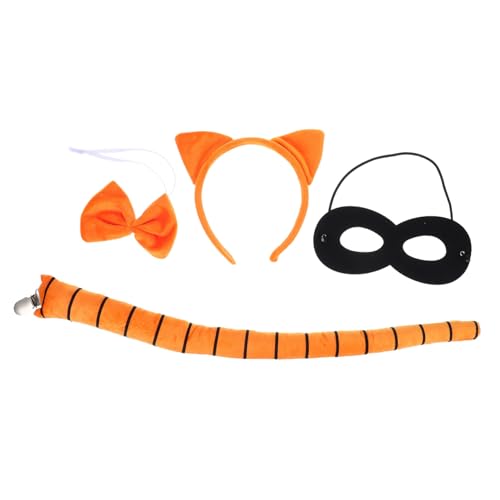SAFIGLE 4Stücke Teiliges Katzenkostüm Set mit Stirnband Maske Fliege für Frauen Halloween Cosplay Kostümpartys SAFIGLE 4Stücke Teiliges Katzenkostüm Set mit Stirnband Maske Fliege für Frauen Halloween Cosplay Kostümpartys von SAFIGLE