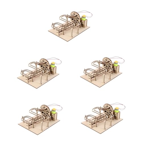 SAFIGLE 5 Sätze Dreidimensionales Puzzle Holzspielzeug Kinderspielzeug Spielset aus Holz Rätsel Murmelbahn-Puzzle Laufen Perlenlabyrinth Spielzeug hölzern Labyrinth-Kugel Modell Spur 3D von SAFIGLE