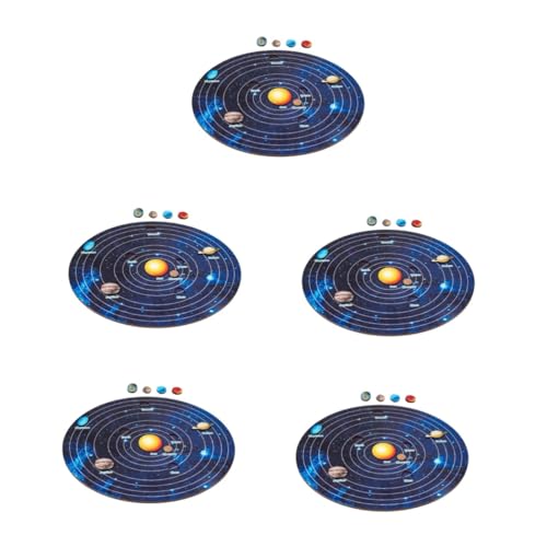 SAFIGLE 5 Sätze Sonnensystem-Puzzle Planetenspielzeug Für Kinder Planeten Passendes Puzzle Streichholzspielzeug Aus Holz Puzzle-Spielzeug Lernen Vorschule Kosmischer Planet Platz Hölzern von SAFIGLE