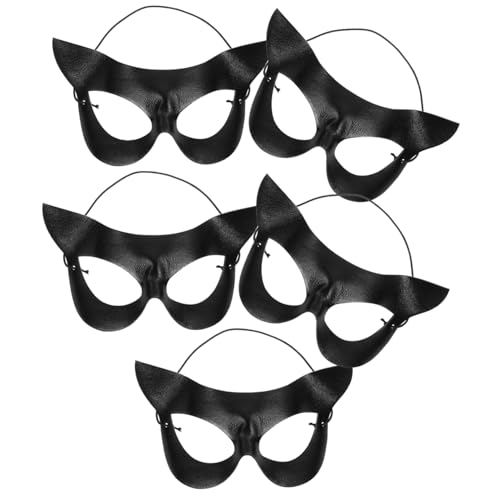 SAFIGLE 5 Stück Teiliges Schwarze Katzenaugenmasken aus Halbes Gesicht Leicht und Komfortabel für Halloween Karneval Cosplay und Gruppenkostüm-partys SAFIGLE 5 Stück Teiliges Schwarze Katzenaugenmasken aus Halbes Gesicht Leicht und Komfortabel für Halloween Karneval Cosplay und Gruppenkostüm-partys von SAFIGLE