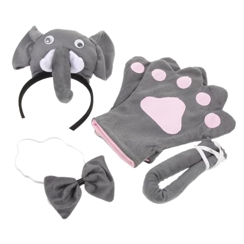 SAFIGLE 5-Teiliges Set Stirnband Kindertier Kinderkostüm camoing kinderkleidung carnival costume fasching kleidung haaraccessoires gefertigte Kostüme gefälschte Elefantenhaare Stoff Grey SAFIGLE 5-Teiliges Set Stirnband Kindertier Kinderkostüm camoing kinderkleidung carnival costume fasching kleidung haaraccessoires gefertigte Kostüme gefälschte Elefantenhaare Stoff Grey von SAFIGLE