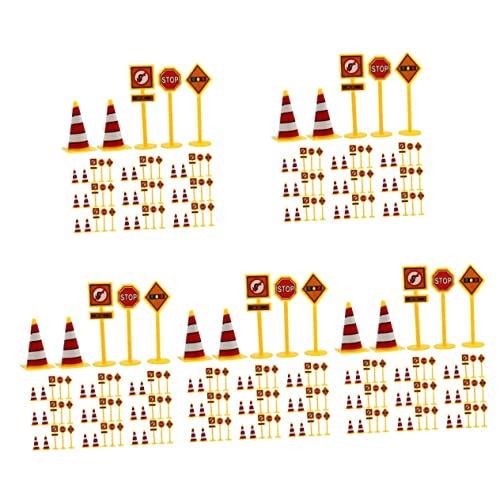 SAFIGLE 50 Sätze Zeichendekoration Mini-Verkehrszeichen Verkehrsschild Spielset Spielzeug Papierbecher Spielset mit Straßenschildern Verkehrszeichenmodelle Puzzle Ampel Verkehrskegel Kind von SAFIGLE