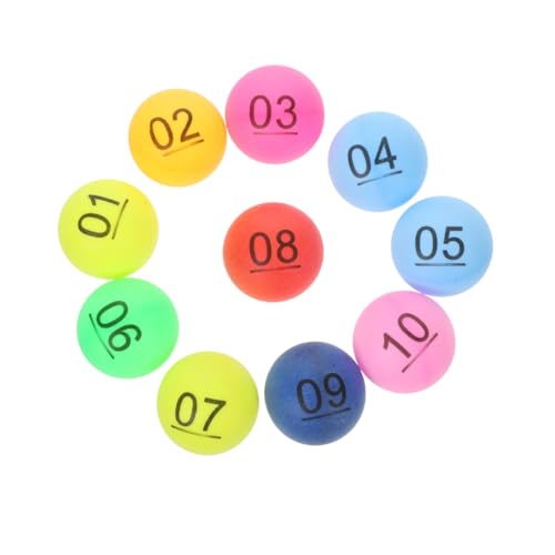 SAFIGLE 50 Stück Farbe Zahlenball lotustal plastikbälle Anzahl der Tombola-Bälle Zahlenlotteriekugeln Bälle rufen Kugelstützen aus Kunststoff Tischtennis Plastikkugel Spielzeug Spielball von SAFIGLE