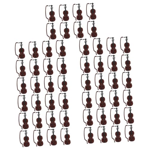SAFIGLE 56 Sätze Mini-Geige Mikrogeigenspielzeug Miniatur-hausmöbel Musikinstrumente Puppenhausmöbel Holzinstrumente Die Kleinste Geige Der Welt Mini-dekor Kind Abs Statue Weihnachten von SAFIGLE