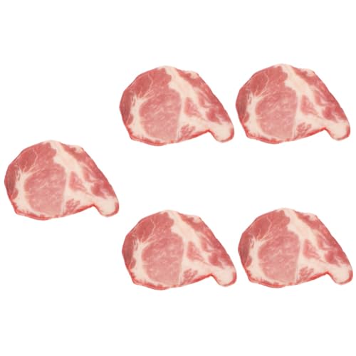 SAFIGLE 5St Simulation von Rindfleischscheiben Simulation Rindfleisch naturgetreues Rindfleischdekor gefälschtes Essen Spielzeug falsches Fleisch dekoratives Kunstfleisch Denim von SAFIGLE