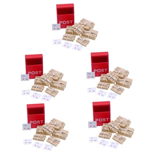 SAFIGLE 5sätze Miniatur Puppenhaus Briefkasten Mit Postpaket Und Postkarten Dekorative Spielzeug Mailbox Für Miniatur Handwerk Und Projekte von SAFIGLE