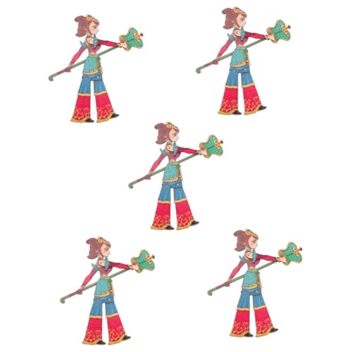 SAFIGLE 5St Adukt-Spielzeug Spielzeug für Kinder Actionfiguren aus Holz Kinderspielzeug Mädchen Spielzeug Puppen Tanz-Requisite Holz Puppe klassisch Kunsthandwerk Material Suite Handpuppe von SAFIGLE