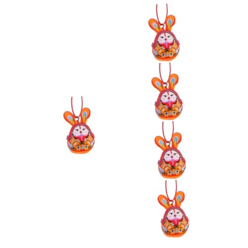 SAFIGLE 5St Maskottchen-Puppe Jahr der Hasenpuppe Stoffhase Spielzeuge Plüschtier Kaninchen-Maskottchen hängende Verzierung Kaninchen hängen Handbuch schmücken Geschenk Baby Baumwolle von SAFIGLE