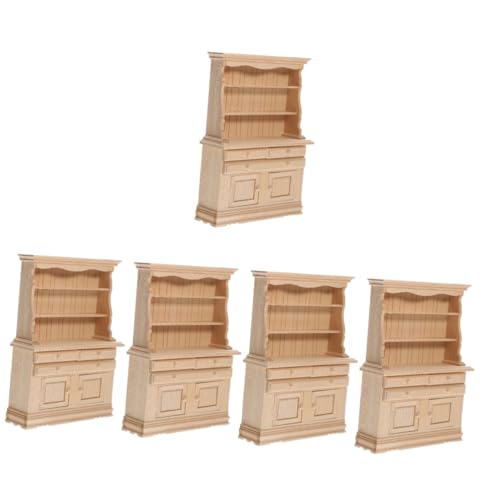 SAFIGLE 5St Puppenhaus-Schließfach Nachttischspielzeug -Bücherregal aus Holz Holzspielzeug Miniaturpuppen Schrankverzierung Mini hölzern Lagerregal vorgeben von SAFIGLE