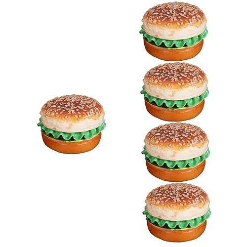 SAFIGLE 5st Simuliertes Hamburger-Modell Lebensmittelspielzeug Simulation Lebensmittelmodell Gefälschte Lebensmitteldekorationen Brotmodelle Gefälschte Burger Anzeige Pu Schrank von SAFIGLE