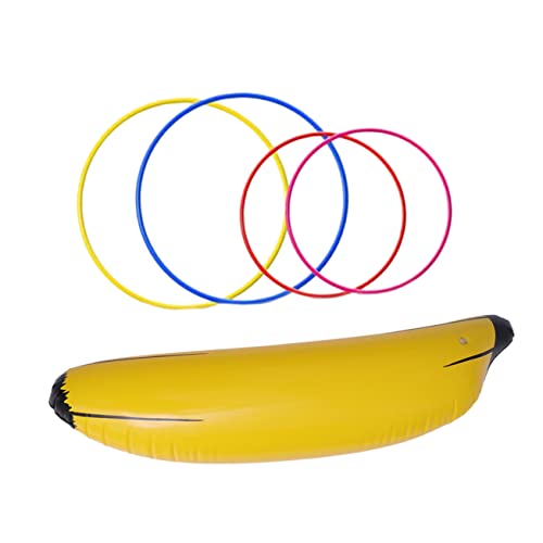 SAFIGLE 5st Spielzeug Für Den Strand Bananen-ringwurfspiel Ringwurfreifen Aufblasbarer Bananenringwurf Junggesellenabschiedszubehör Banane Aufblasen Ringe Werfen Obst Braut Große Banane von SAFIGLE