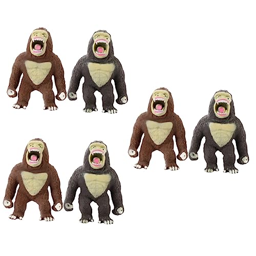 SAFIGLE 6 STK Lala-Musik Simuliertes Gorilla-Modell Dehnbare Spielzeuge Partyartikel Affen Figur Tierspielzeug Quetschen Groß Gorillafigur Spielzeug TPR Kind Geschenk König von SAFIGLE