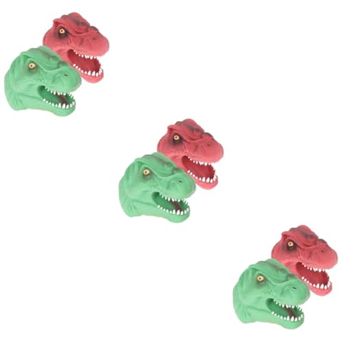 SAFIGLE 6 STK Mini-dinosaurierfiguren Chucky Plüsch Dinosaurier-Rollenspiel-Spielzeug Handpuppen Tierkopfpuppen Ausgestopfte Plüschtiere Handtierfigur Vinyl Puzzle Kind Weicher Dinosaurier von SAFIGLE