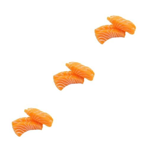 SAFIGLE 6 STK Modell Lachsfilet Home Decor wohnungseinrichtung falsches Sushi Simulation Fischfleisch Plastikmodelle Plastikspiele simuliertes Lachsscheibendekor Lachsscheibe Fotorequisite von SAFIGLE