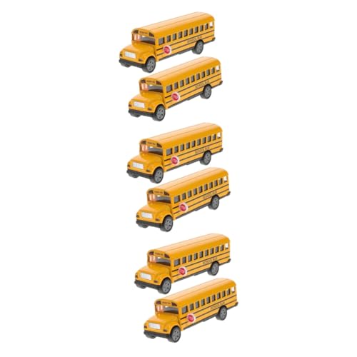 SAFIGLE 6 STK Schulbus-Modell Lernspielzeug für Kleinkinder Spielzeug für Kinder lehrreich Mini Kinderauto Spielzeuge Modelle Kinderbus Spielzeug Kleiner Schulbus Legierung Wagen Campus von SAFIGLE